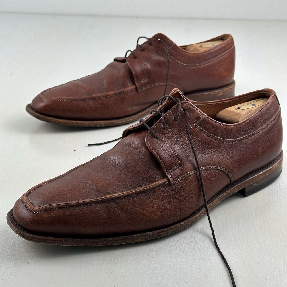 Allen Edmonds Jackson Shoes Men's 13 D Brown Leather Apron Toe Derby MAde In USA